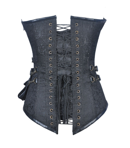 Black Brocade Overbust Corset