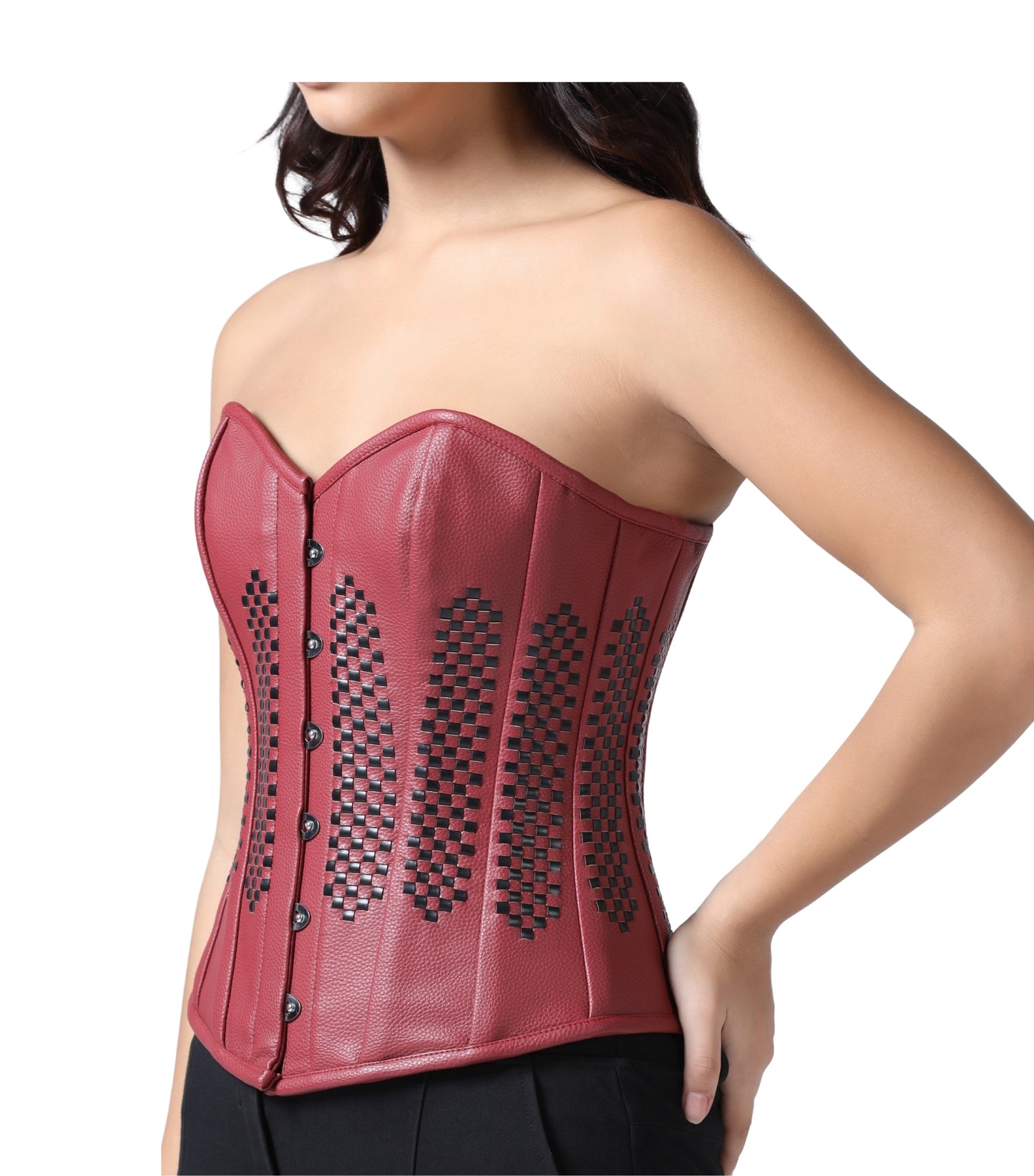 Faux Leather Authentic Steel Boned  Overbust Corset