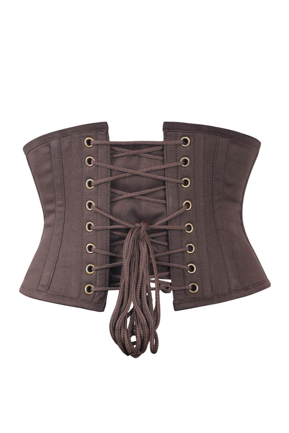 Short Coffee Cotton Underbust Corset