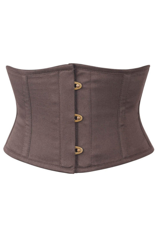 Short Coffee Cotton Underbust Corset