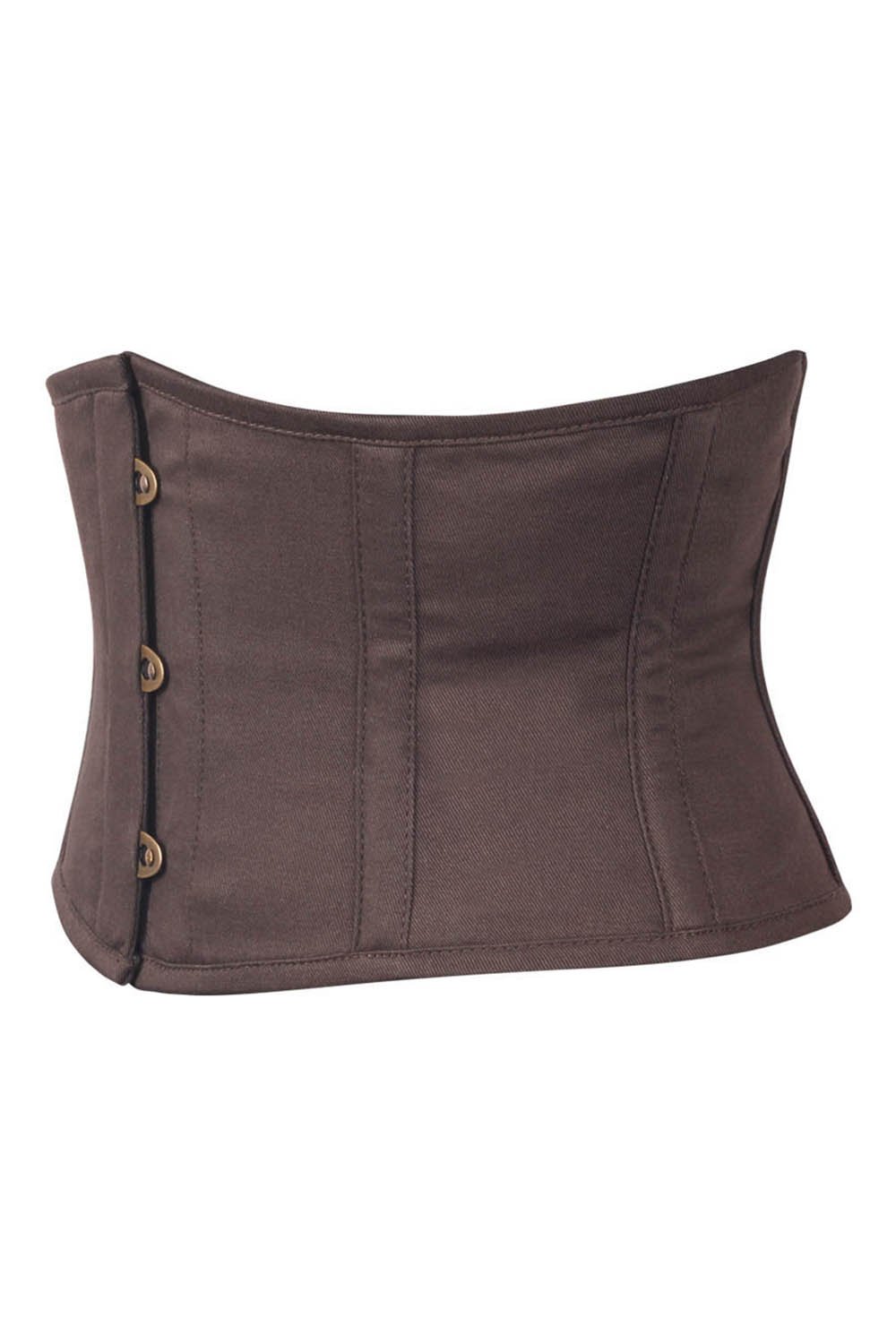 Short Coffee Cotton Underbust Corset
