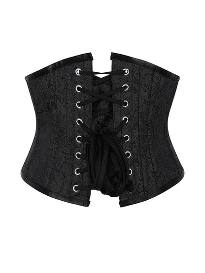 Black Brocade Waist Reducing Underbust Corset