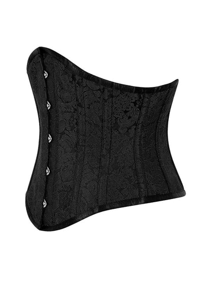 Black Brocade Waist Reducing Underbust Corset