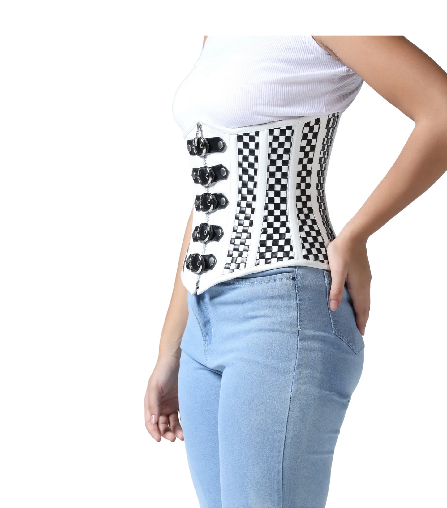 White/ Black Pvc Waist Reducing Wholesale Underbust Corset