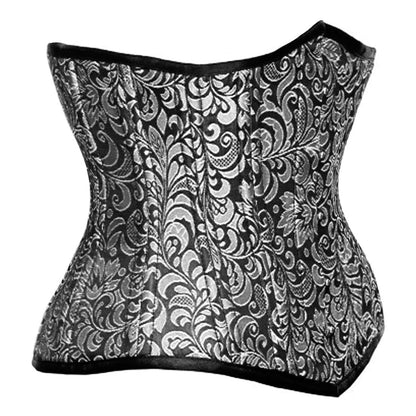 Silver Brocade Waist Training Underbust Corset