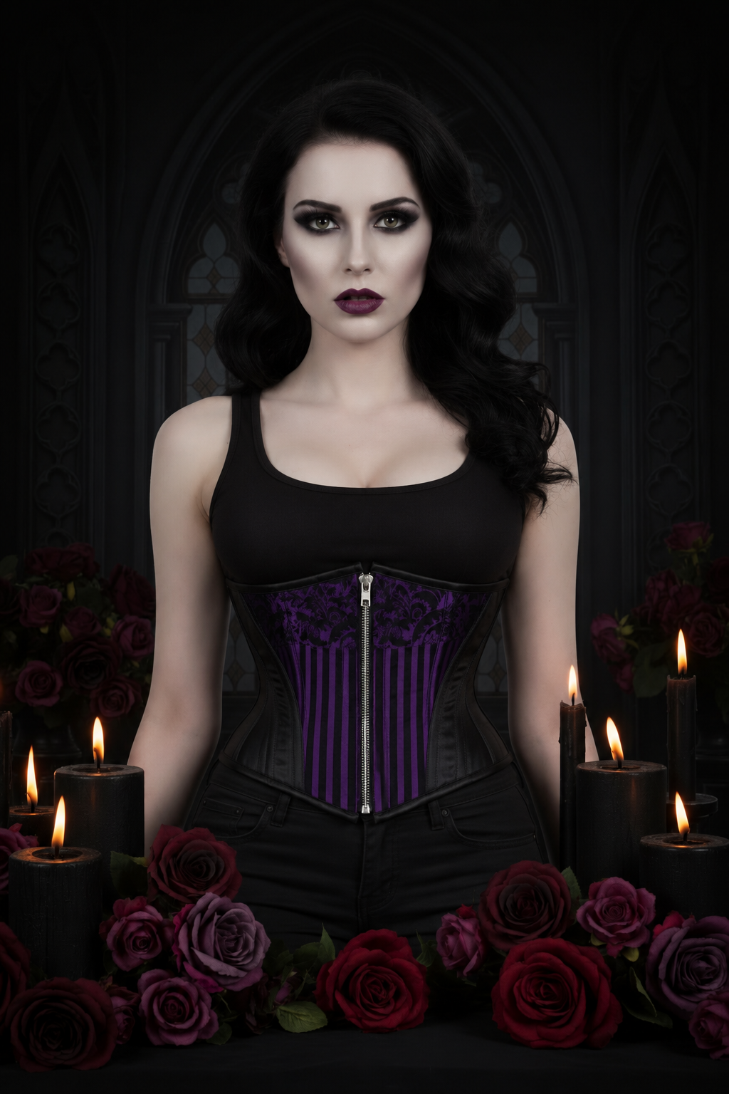 Brocade/Satin Authentic Steel Boned Waist Training Underbust Corset