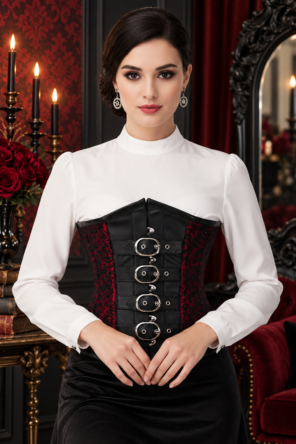 Brocade Waist Reducing  Underbust Corset