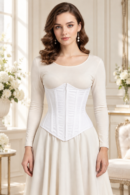 White Waist Reducing Underbust Corset
