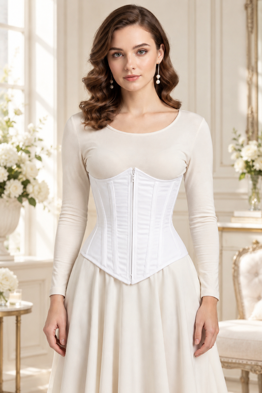 White Waist Reducing Underbust Corset