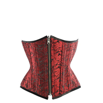 Silver Black Brocade Authentic Steel Boned Reversible Waist Training Underbust Corset