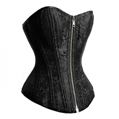 Dual-Tone White & Black Reversible Overbust Corset