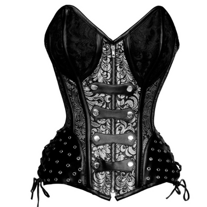 Gothic Long Lined Authentic Steel Boned Overbust Corset