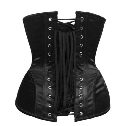 Black Brocade Authentic Steel Boned Underbust Waist Training Corset