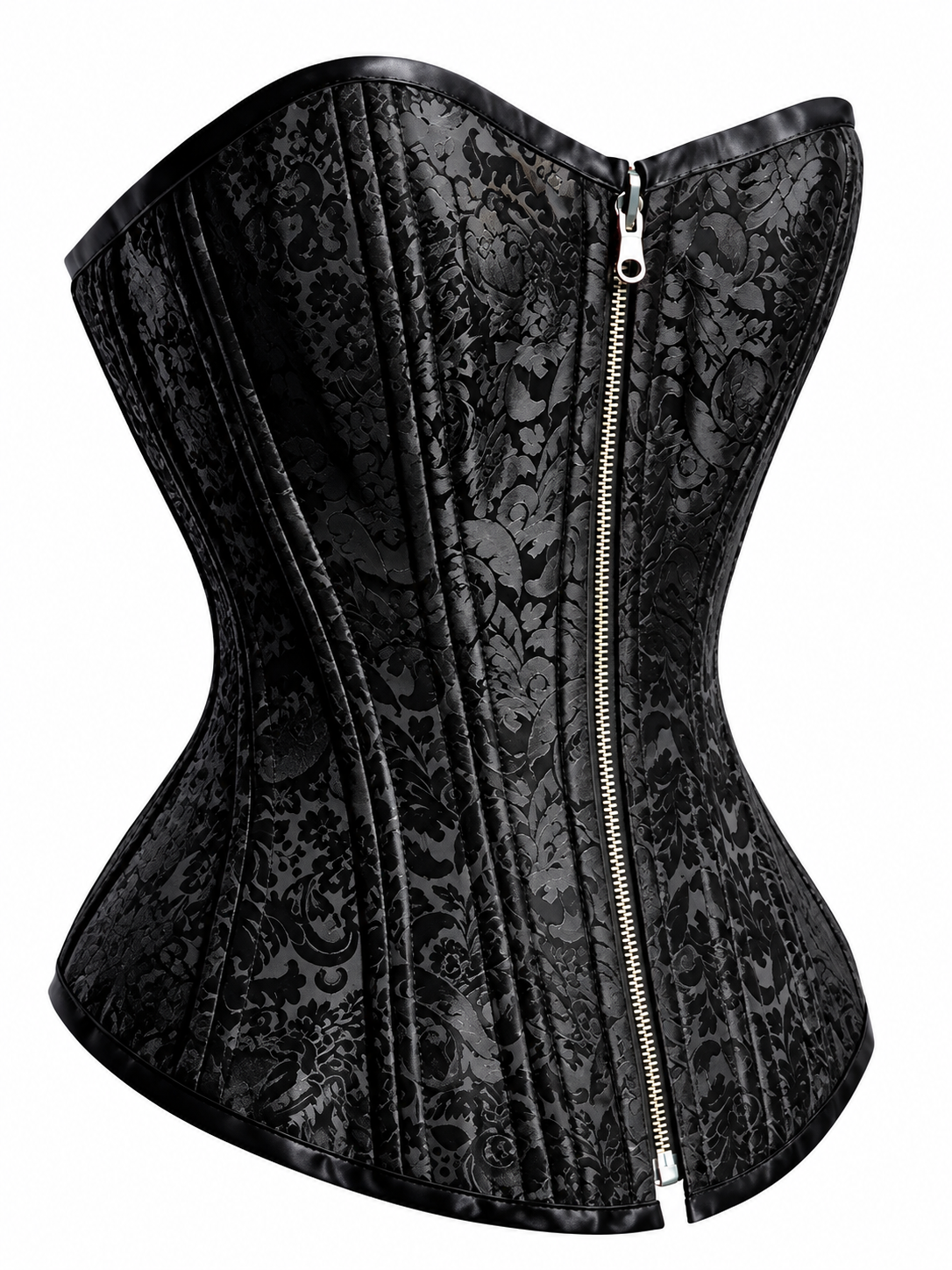 Dual-Tone Black & Red Reversible Overbust Corset