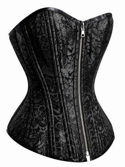 Dual-Tone Black & Red Reversible Overbust Corset