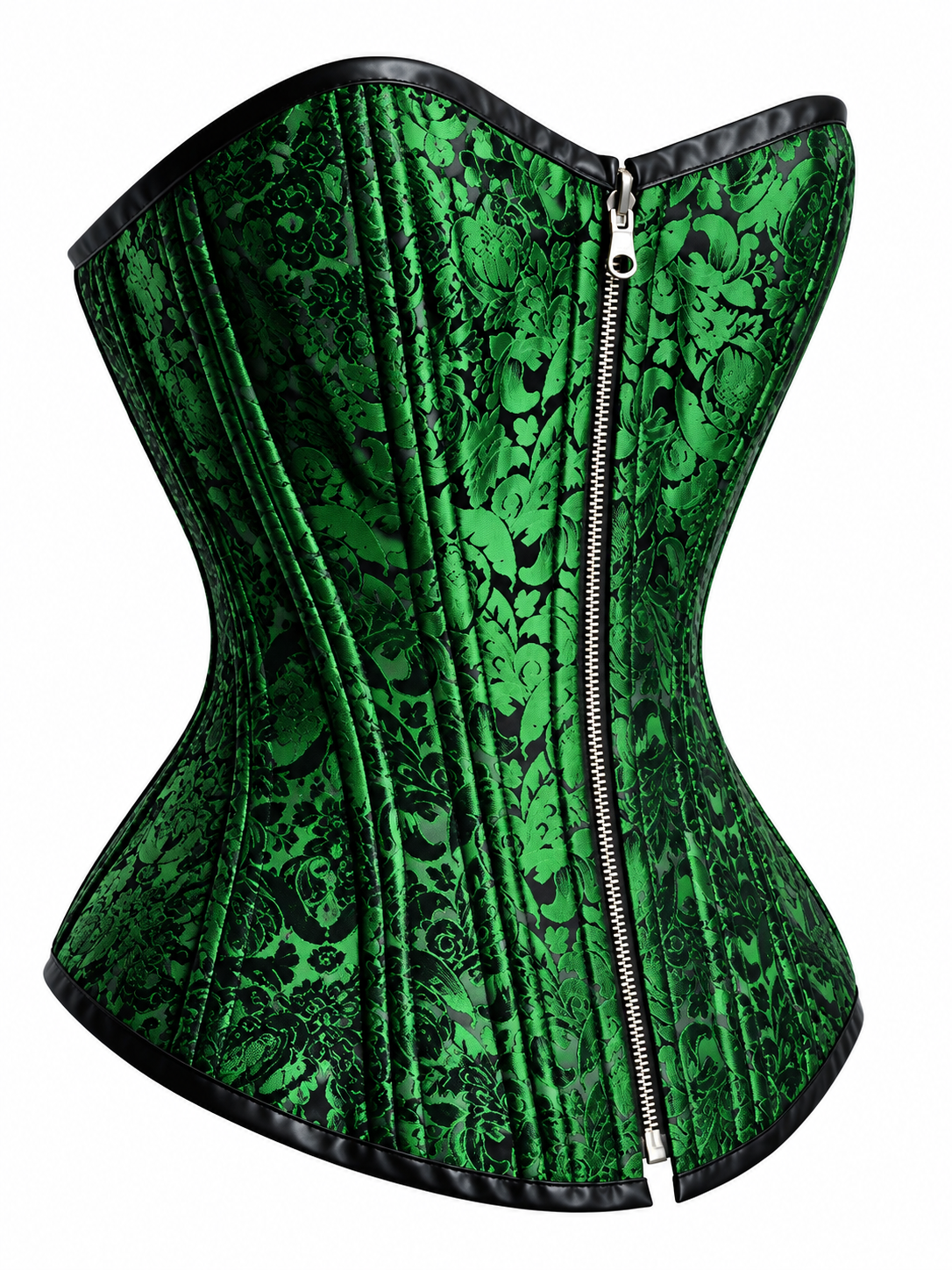 Dual-Tone Black & Green Reversible Overbust Corset