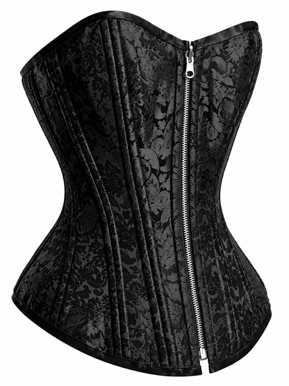 Dual-Tone Black & Green Reversible Overbust Corset
