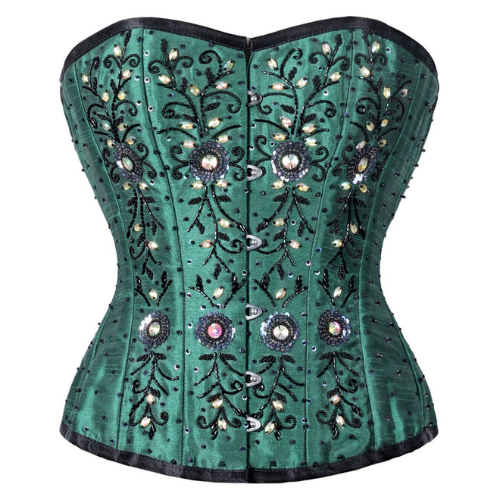 Silk Beaded Sequined Overbust Corset