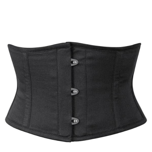Short Black Cotton Underbust Corset