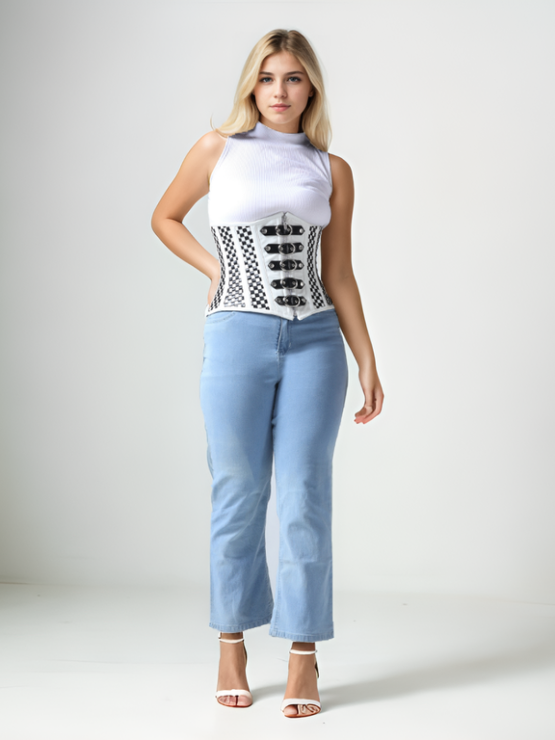 White/ Black Pvc Waist Reducing Wholesale Underbust Corset