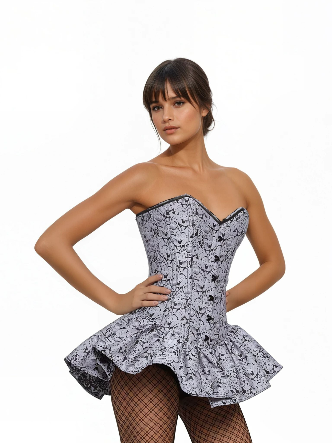 Luxury Brocade Overbust Corset Dress