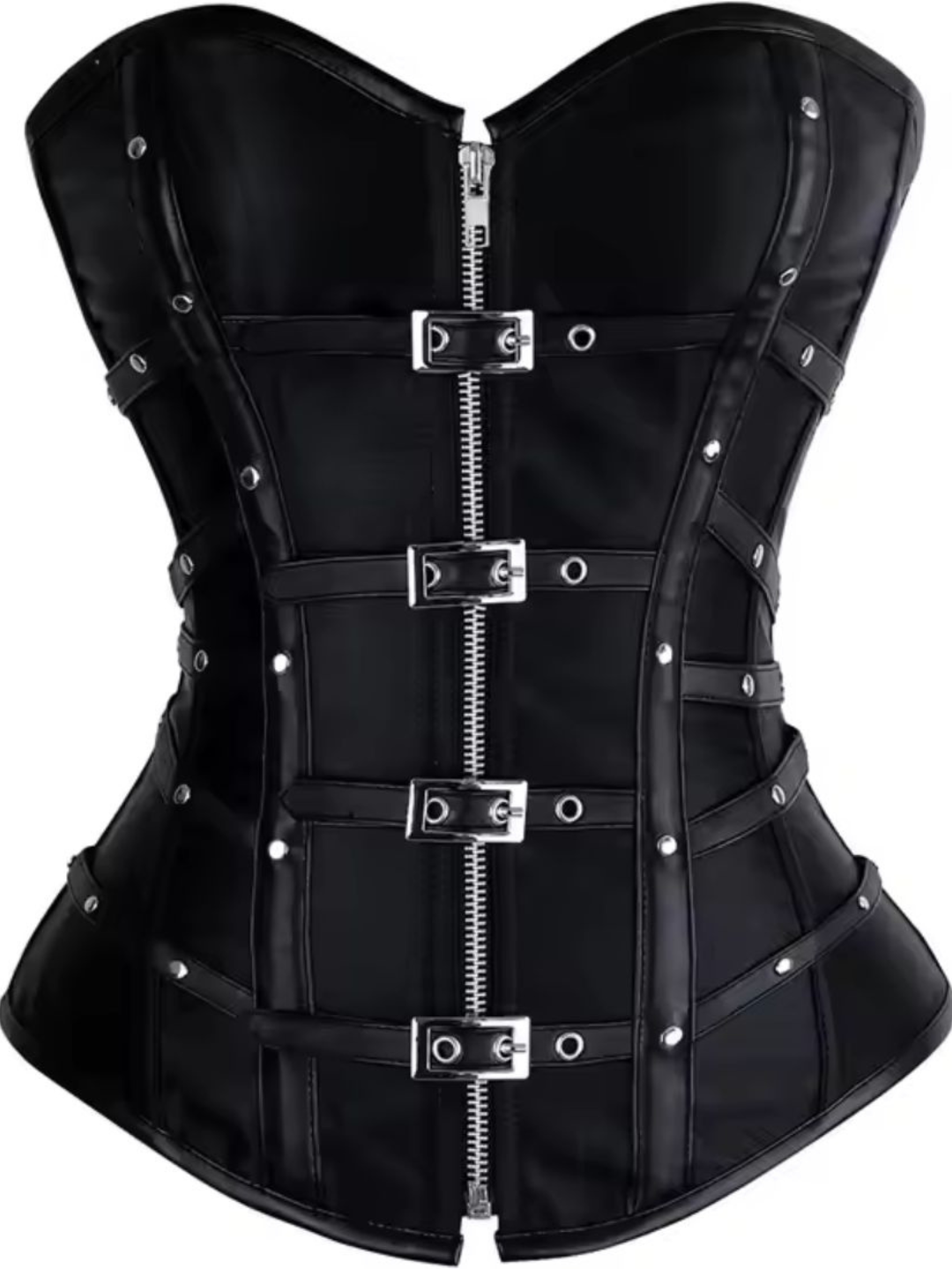 Black Twill Authentic Steel Boned  Overbust Corset
