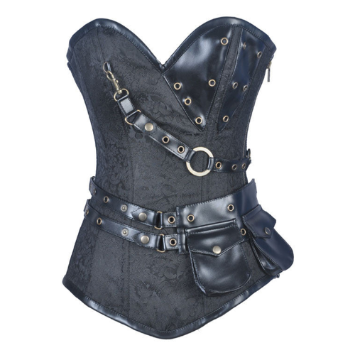 Black Brocade Overbust Corset