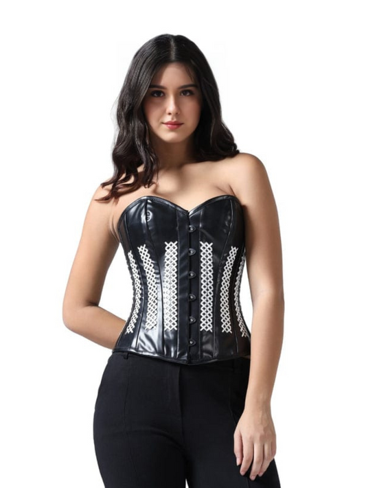 Faux Leather Authentic Steel Boned  Overbust Corset