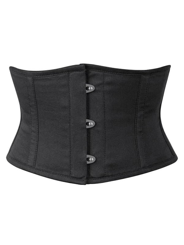 Short Black Cotton Underbust Corset