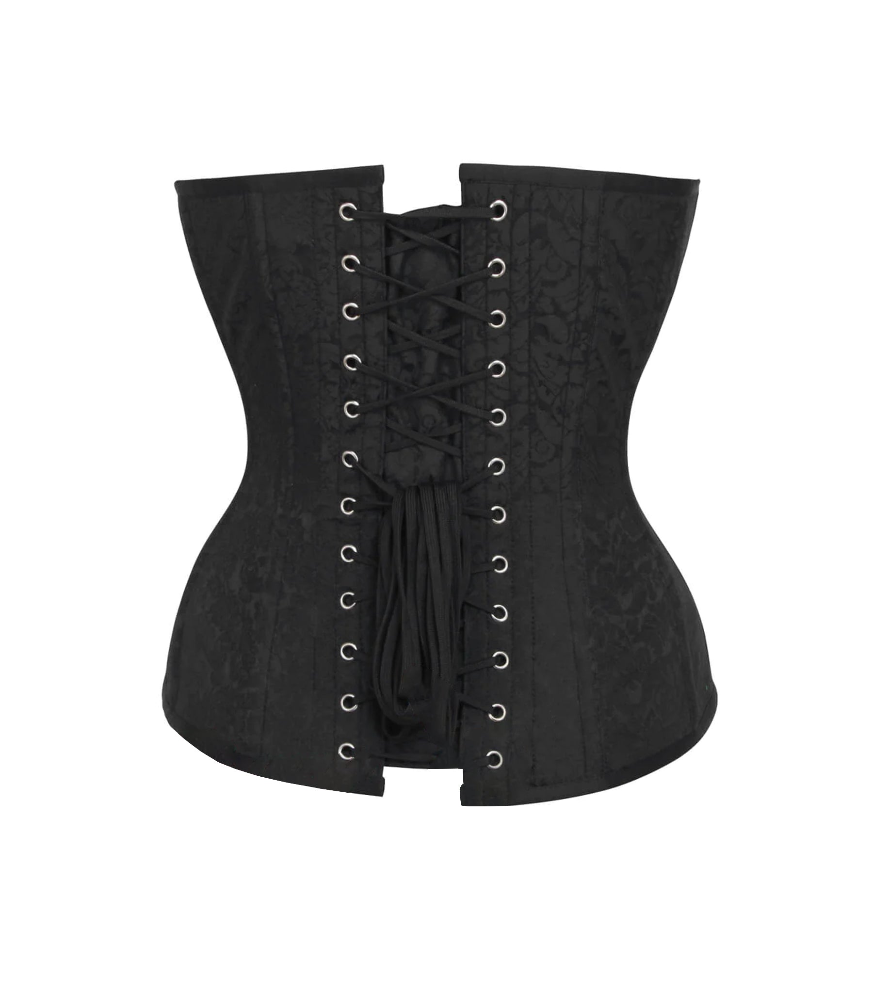 Black Brocade Authentic Steel Boned  Overbust Corset