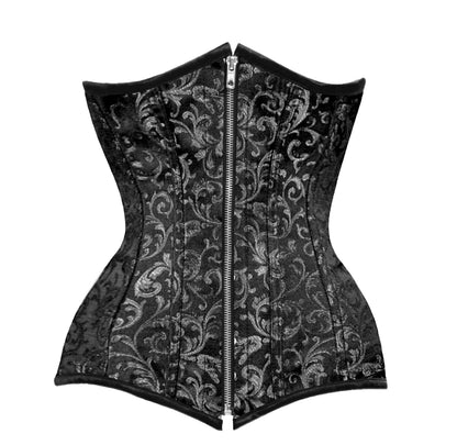 Purple/Silver Brocade Authentic Steel Boned  Reversible Underbust Corset