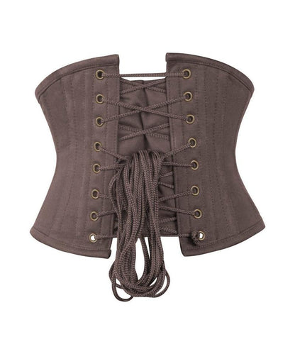 Brown Cotton Underbust Corset