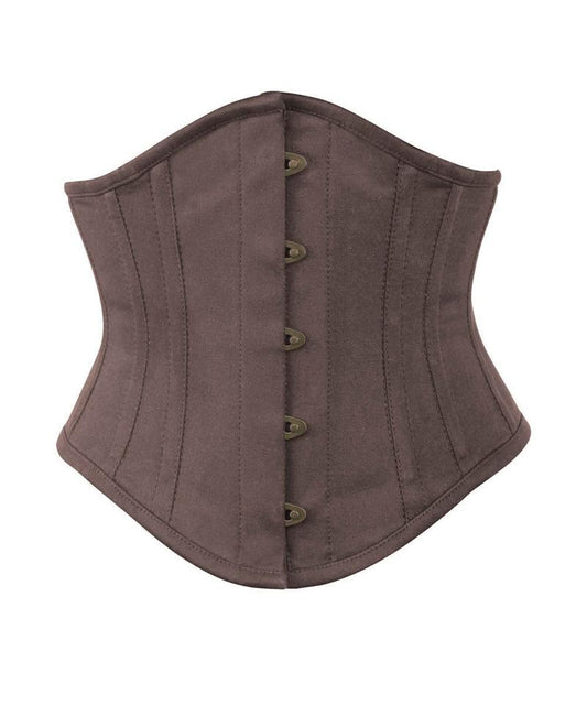 Brown Cotton Underbust Corset